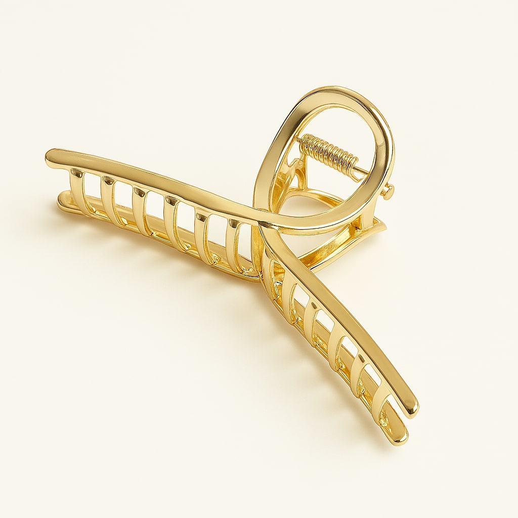 Elegant Golden Hair Claw Clip