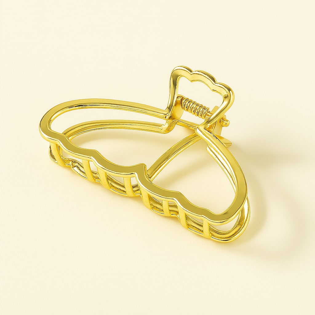 Elegant Golden Hair Claw Clip