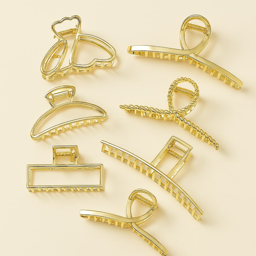 Elegant Golden Hair Claw Clip